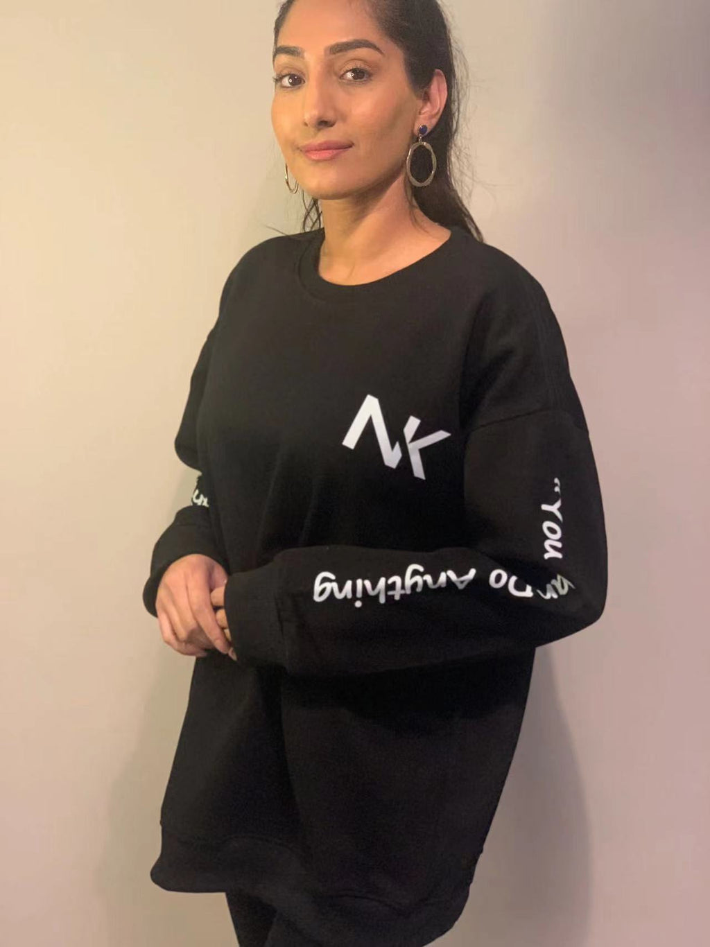 NAFISA'S BLACK YOU CAN DO ANYTHING SWEATSHIRT