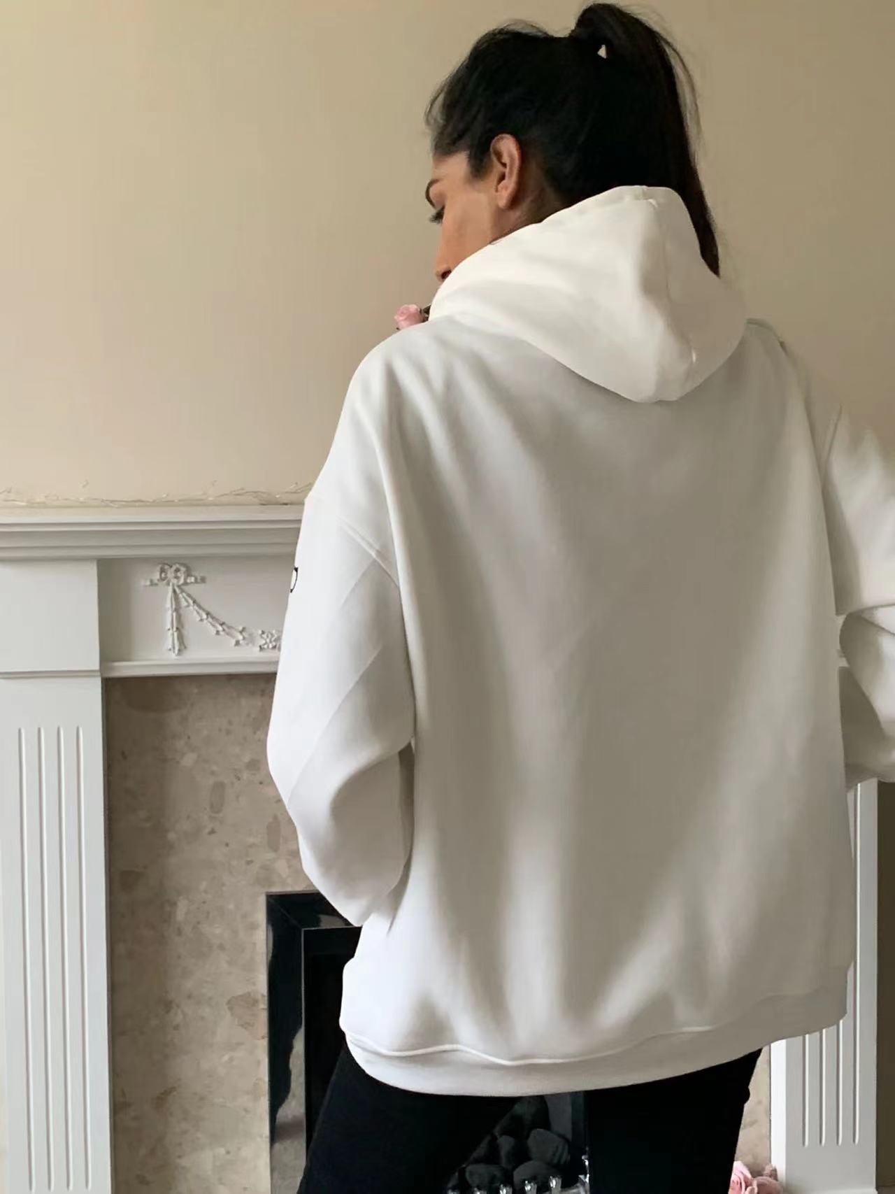 NAFISA'WHITE THE PEACE BE UPON YOU PRINT HOODIE $10.00