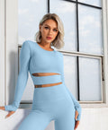 DIANA GUIDA SPORT SHOULDER WARMER CUF OFF BRUSHED SPORTS CROP TOP AND LEGGINGES