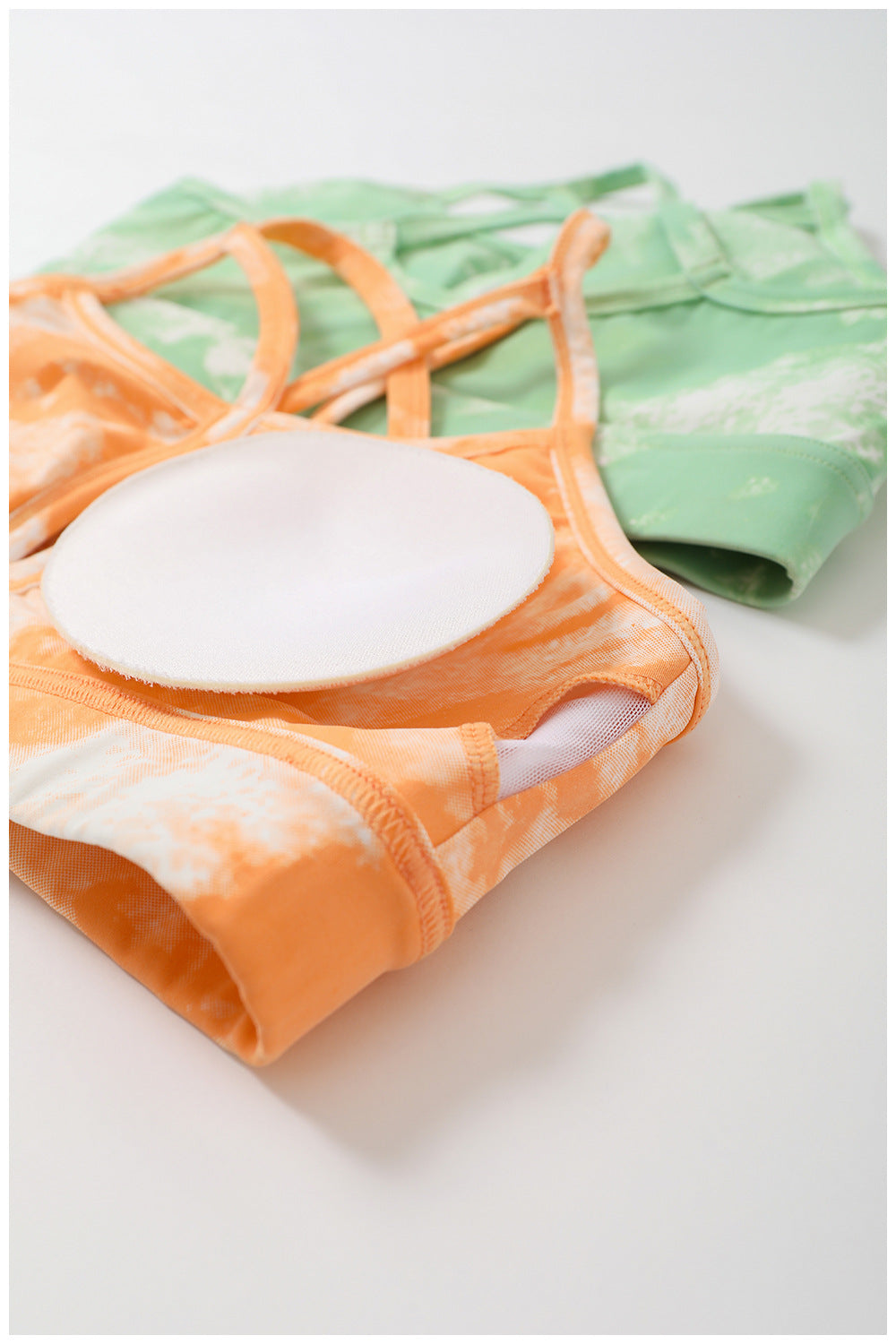 STARBELLA  PADDED TIE DYED RUCHED SPORTS BRA AND LEGGINGS SET